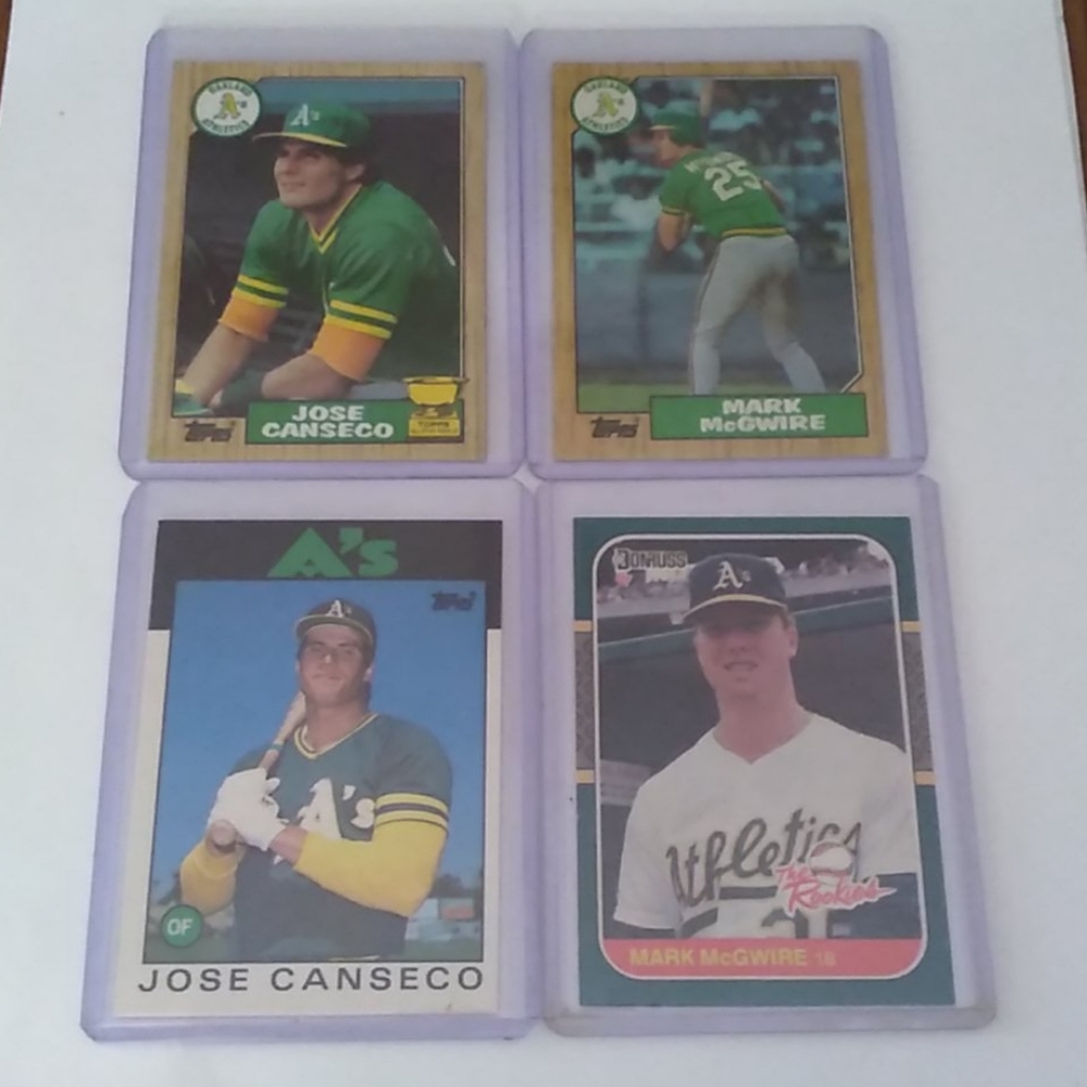 1980's Vintage Oakland A's 4 Card LOT
